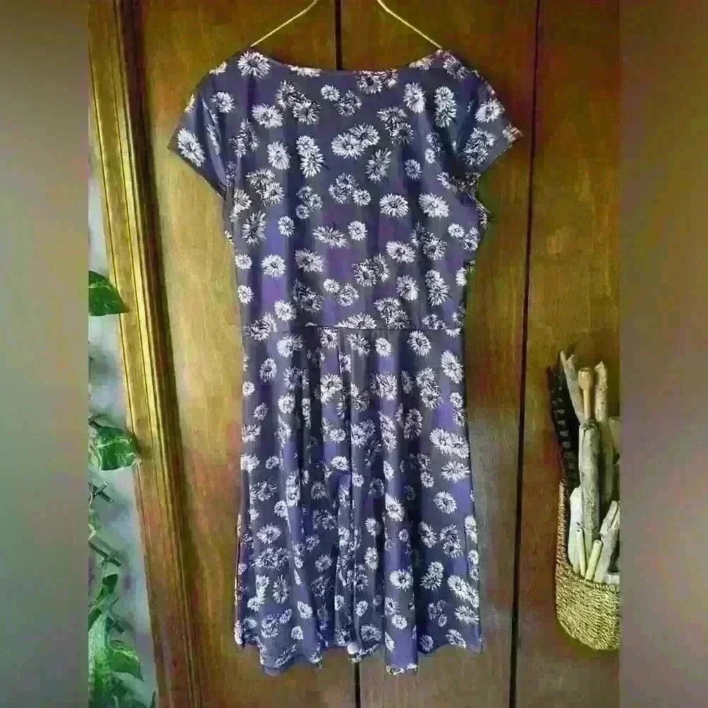 Oxiuly fashion women's extra large purple white floral sundress new with tags - Picture 7 of 10